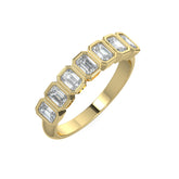 Bezel-Set Emerald Cut Eternity Wedding Ring